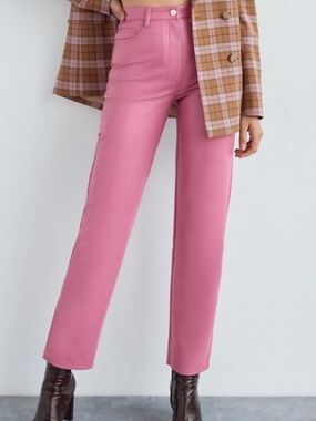 Wilfred Coral Faux Leather Pants